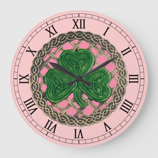 Shamrock rose et horloge de chiffres romains de (Recto)