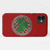 Shamrock rouge et noeuds celtiques iPhone 5 Coque (Dos (Horizontal))