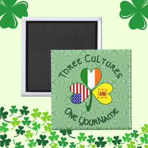 Shamrock Scot Leeuw Ierland USA Vlaggen Persoonlij Magneet