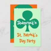 shamrock Shamrock n party Invitation kelly green (Devant / Derrière)