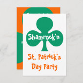 shamrock Shamrock n party Invitation kelly green (Devant / Derrière)
