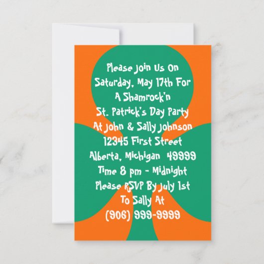Shamrock shamrock'n party Invitation kelly green Kaart (Achterkant)