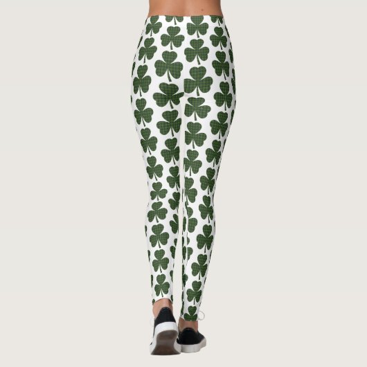 Shamrock Shape Plaid Dark Green Leggings (Achterkant)