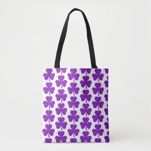 Shamrock Shape Plaid Purple Tote Bag (Devant)