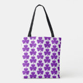 Shamrock Shape Plaid Purple Tote Bag (Dos)