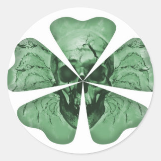 Shamrock Skull Ronde Sticker