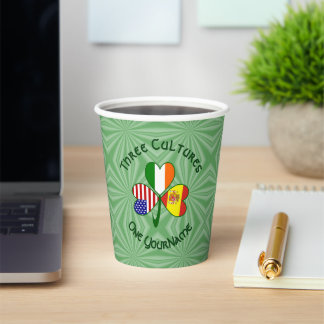 Shamrock Spain Ireland USA Personalized Text Papieren Bekers