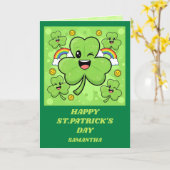 Shamrock Sparkle St. Patrick’s Day Card Kaart (Gele Bloem)