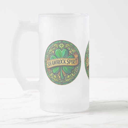 Shamrock Spirit Frosted Beer Mug (Gauche)