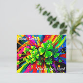 [Shamrock Splash] Regenboog Verfspatten Goede Gelu Briefkaart (Staand voorkant)