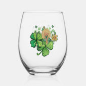 Shamrock ST Patrick Wijnglas Zonder Voet (Achterkant)