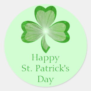 Shamrock 'St Patrick's Day' autocollant rond vert