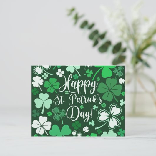 Shamrock St. Patrick's Day Briefkaart (Staand voorkant)