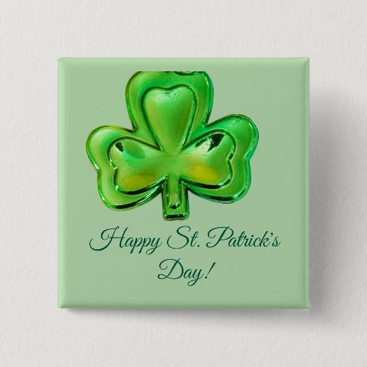 Shamrock St. Patrick's Day Button (Voorkant)