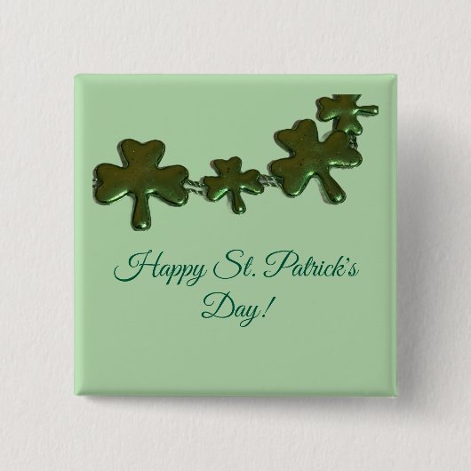 Shamrock St. Patrick's Day Button (Voorkant)