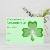 Shamrock St Patrick's Day Hooley-uitnodiging groen Kaart (Staand voorkant)