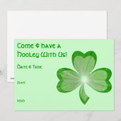 Shamrock St Patrick's Day Hooley-uitnodiging groen Kaart (Voorkant / Achterkant)