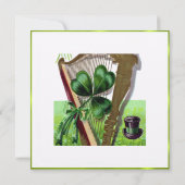 Shamrock St. Patrick's Day Invitation Kaart (Achterkant)