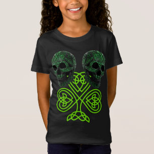 Shamrock St Patricks Day Irish Celtic Knot Skulls T-shirt