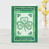 Shamrock St Patrick's Day Kaart voor grootouders (Gele Bloem)