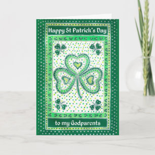 Shamrock St Patrick's Day Kaart voor peetouders