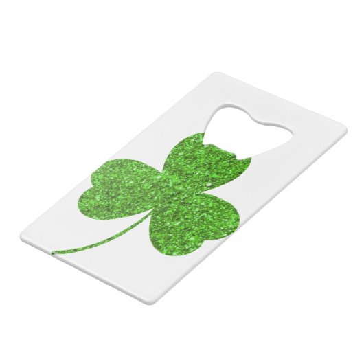 Shamrock St. Patrick's Day Kredietkaart Flessenopener (Achterkant Gekanteld)