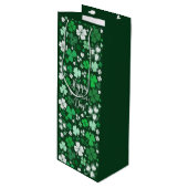 Shamrock St. Patrick's Day Medium Gift Bag Wijn Cadeautas (Voorkant Gekanteld)