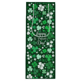 Shamrock St. Patrick's Day Medium Gift Bag Wijn Cadeautas