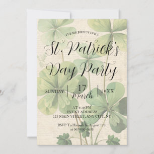 Shamrock St Patrick's Day Party Invitation