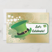 shamrock St Patricks Day party Invitation Kaart (Voorkant)