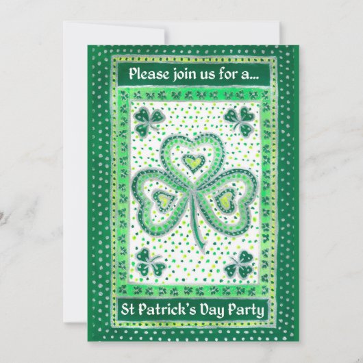 Shamrock St Patrick's Day Party Invitations (Devant)