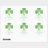 Shamrock 'St Patrick's Day' sticker rond wit (Vel)
