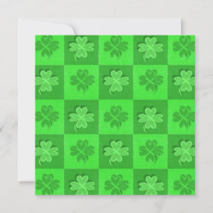 Shamrock St Patrick's Designer Square Note-Kaart Feestdagenkaart