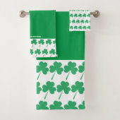 SHAMROCK St Patrick's Gepersonaliseerde Schrift GR Bad Handdoek (Insitu)