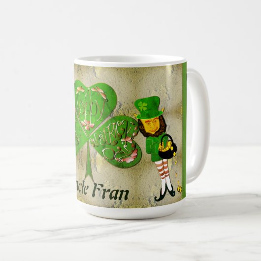 Shamrock St. Patrick's Leprechaun Coffee Mok (Voorkant rechts)