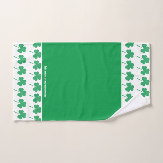 SHAMROCK St Patrick's Personnalisé Scripture GREEN (Serviette à main)