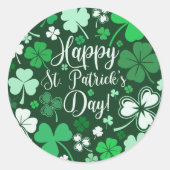 Shamrock St Patrick's Ronde Sticker (Voorkant)