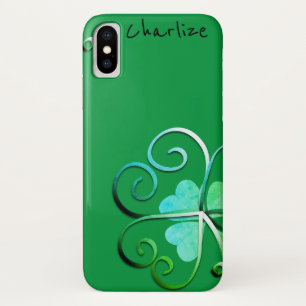 Shamrock St. Patrick's W/Name iPhone X Hoesje