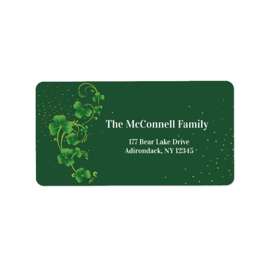Shamrock St. Patty's Day St. Patrick's personalise Etiket (Voorkant)