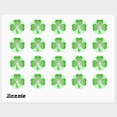 Shamrock sticker rond groen (Vel)