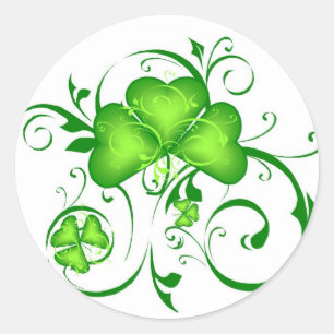 Shamrock Swirls Ronde Sticker