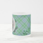 Shamrock Tartan Vert Plaid Customisé Photo Mug (Centre)