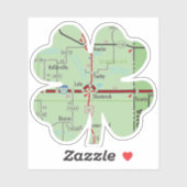 Shamrock Texas Clover Kaart Sticker (Vel)