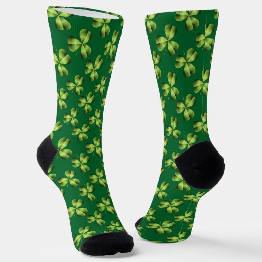 Shamrock Three Leaf Clover Grafisch Patroon Sokken (Gebogen)