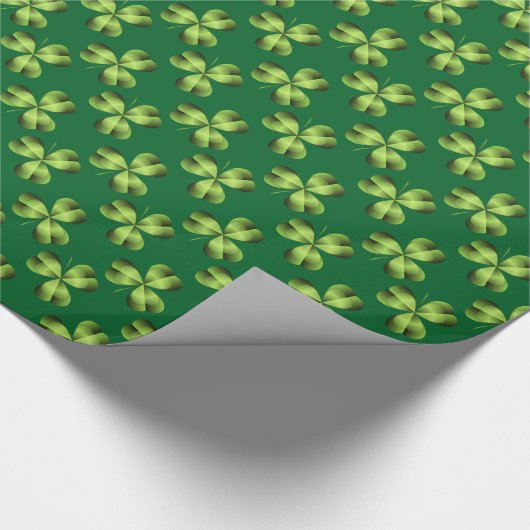 Shamrock Three Leaf Clover Graphic Cadeaupapier (Hoek)