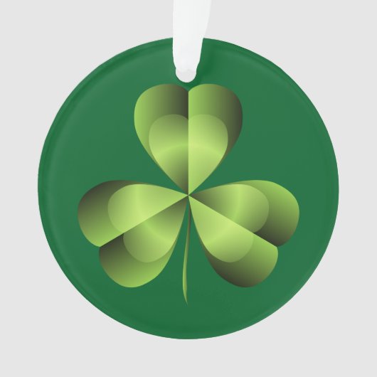 Shamrock Three Leaf Clover Graphic Ornament (voorkant)