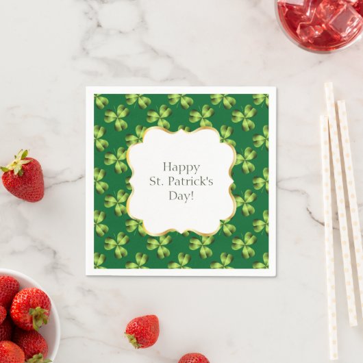 Shamrock Three Leaf Clover Graphic Servetten (Insitu)