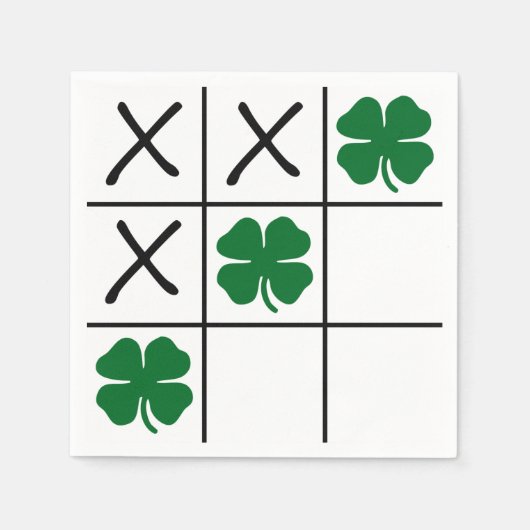 Shamrock Tic Tac Toe Servetten (Voorkant)