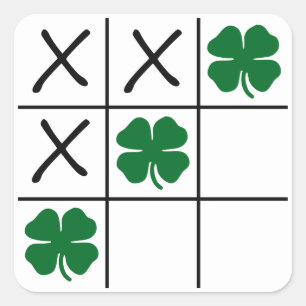 Shamrock Tic Tac Toe Vierkante Sticker
