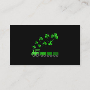 Shamrock Train St Patricks Day Lucky Irish Clover Visitekaartje